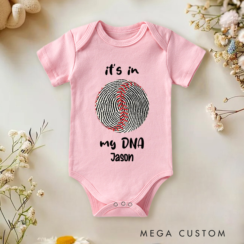 Personalized Its in My DNA Fingerprint Baby Onesie Gift for New Baby