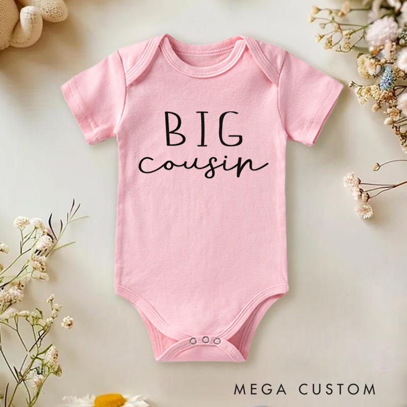 Personalized Big Cousin Minimalist Name Baby Onesie Baby Gift