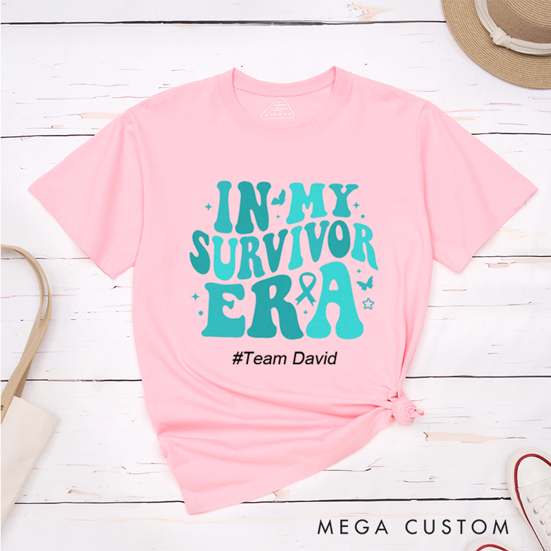 Personalized In My Survivor Era Cervical Cancer Awareness Warrior T-Shirt