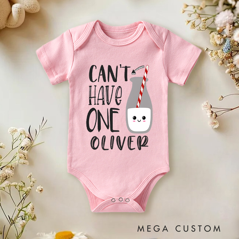 Personalized Without the Other Cookie Milk Graphic Twin Bond Baby Onesie