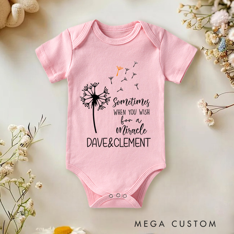 Personalized Sometimes When You Wish for a Miracle You Get Two Heartfelt Twin Baby Onesie