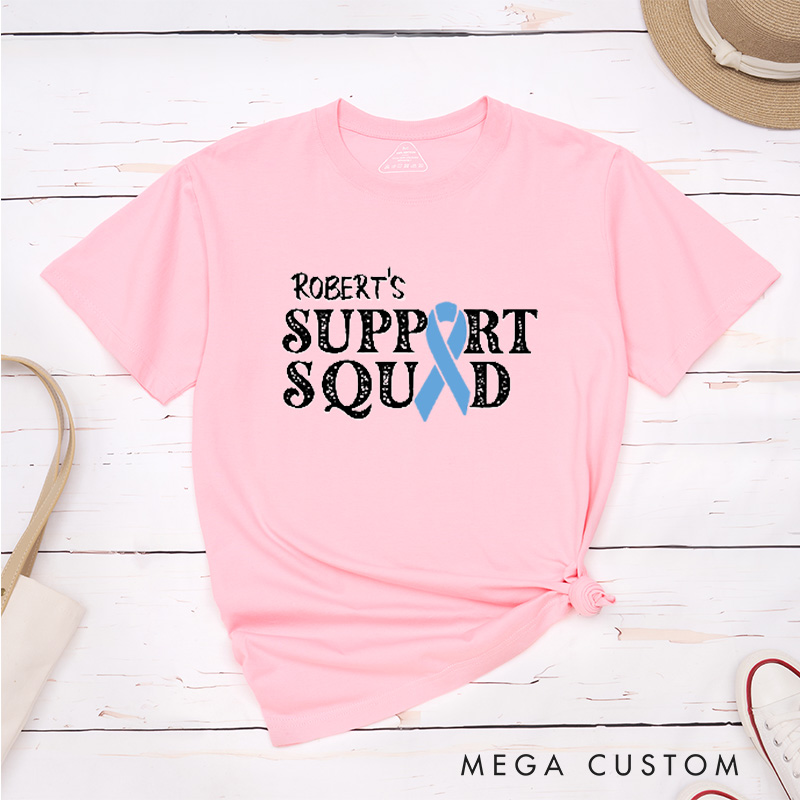 Personalized Colon Cancer Support Squad Cancer Awareness Fighter T-Shirt