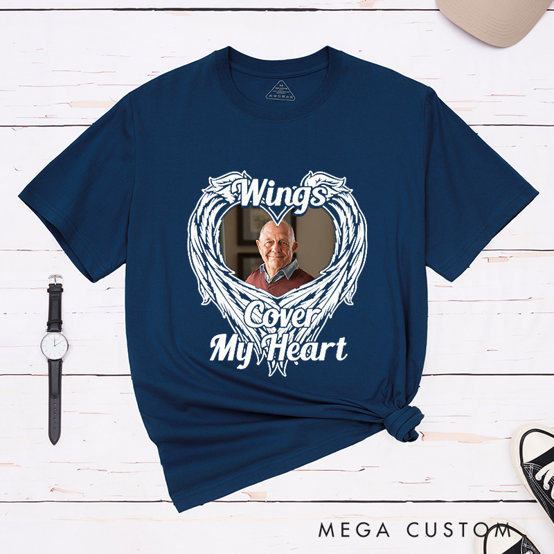 Personalized Memorial Photo Shirt Custom Funeral Photo Shirt Remembrance Shirt Sympathy T-Shirt for Loss of Mother Father or Loved One Condolence Gift