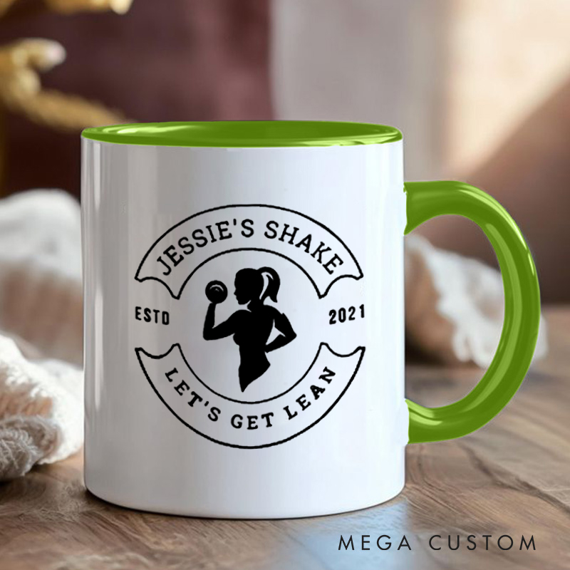 Personalized Fitness Mug with Lets Get Lean Shake Design Gift Motivational Coffee Cup for Fitness Enthusiasts Bodybuilders and Gym Lovers