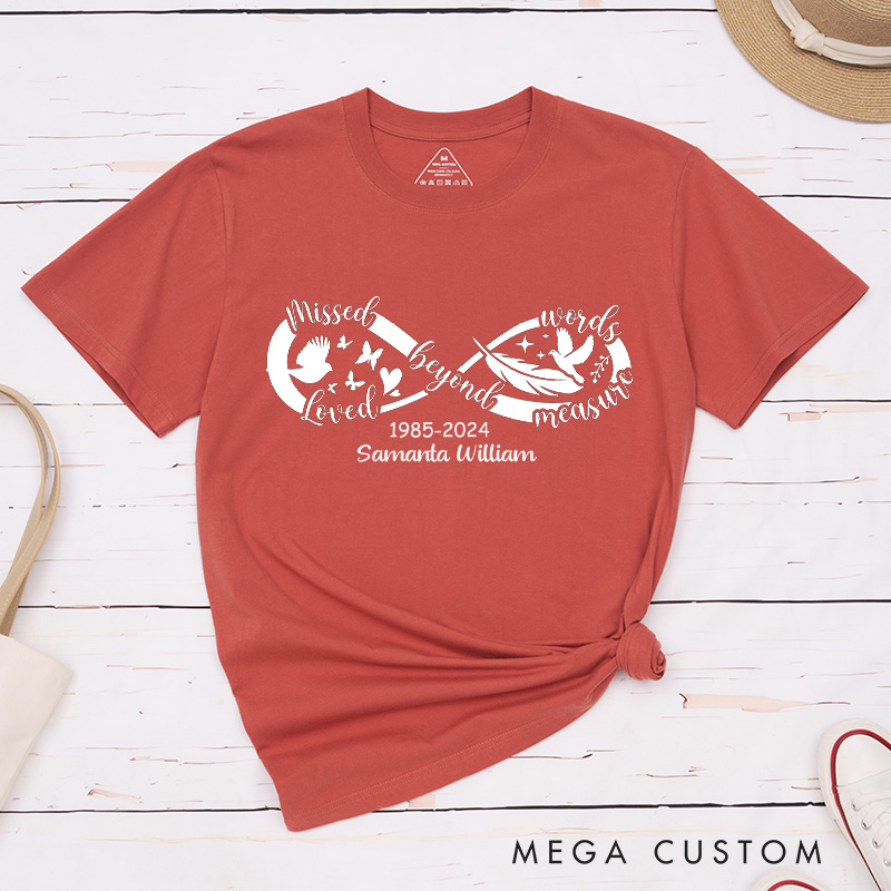 Personalized Memorial Shirt in Loving Memory Shirt Rest in Peace Shirt Funeral Shirt Custom Memorial Shirt Rip Shirt Infinity Love Shirt Funeral Gift