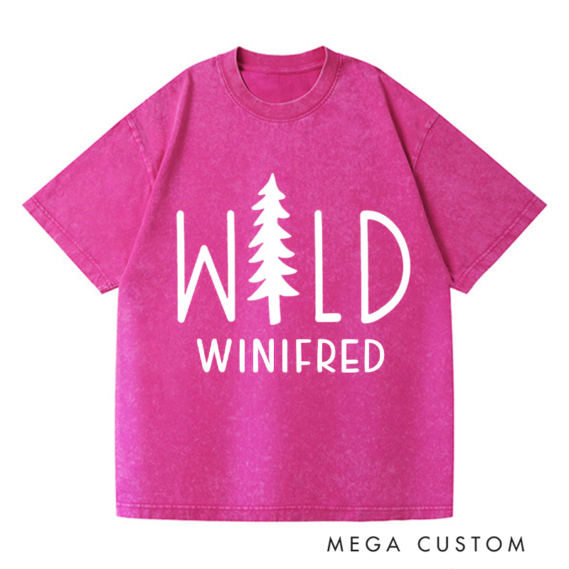 Personalized Wild Washed T-Shirts Traveler Tee Stay Wild Shirt Customized Name Shirt Tee Pine Shirt Gift For Nature Lover