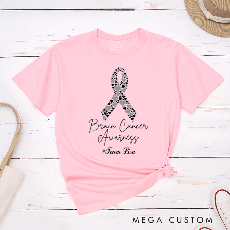 Personalized Brain Cancer Matching Awareness Cancer Survivor Support Warrior T-Shirt