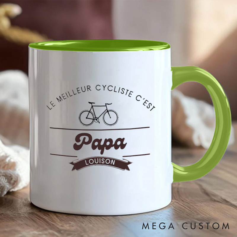 [Copy]Personalized Watercolor Cyclist Coffee Cup Mug with Art for Outdoor Adventures Riding Cycling Biking Enthusiasts