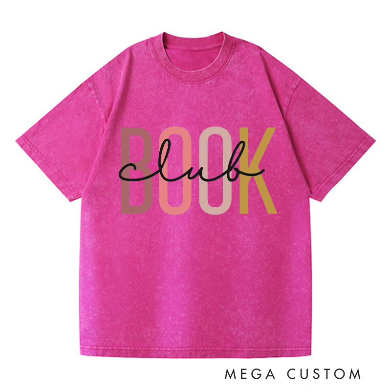 Personalized Book Club Washed T-Shirts Booktrovert Shirt Bookish Gift Book Lover Gift Book Lover Shirt Funny Reading Shirt Book Gift