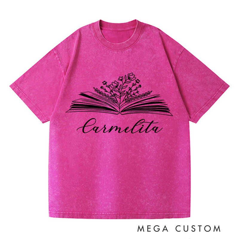 Personalized Book Washed T-Shirts Bookworm Shirt Book Lover Shirt Reading Shirt, Librarian Shirt Bookish Shirt Bookish Gifts Reading Gift