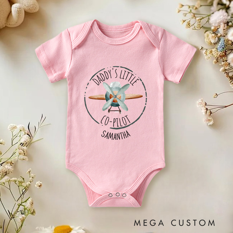 Personalized Daddy’s Little Co-Pilot Cute and Aviation Inspired Family Baby Gift Baby Onesie  