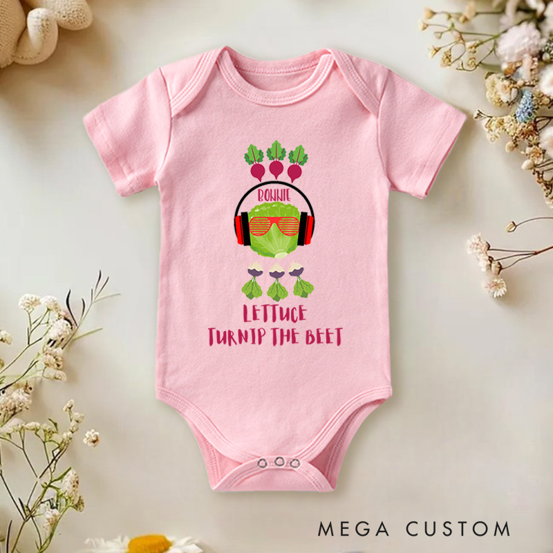 Personalized Lettuce Turnip the Beet Cute and Musical Food Inspired Baby Gift Baby Onesie  