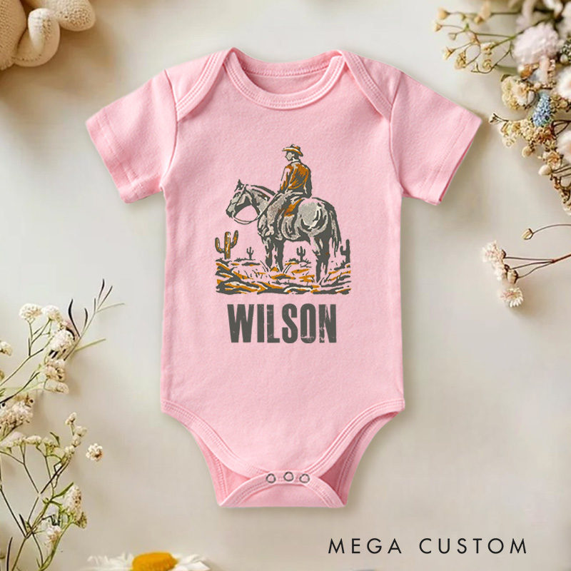Personalized Cowboy Western Style Adventure Inspired Baby Gift Baby Onesie  