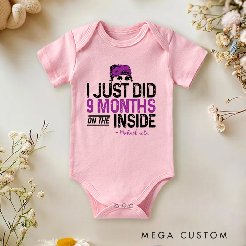 Personalized I Just Did 9 Months on the Inside Funny and Clever Baby Announcement Baby Gift Baby Onesie  