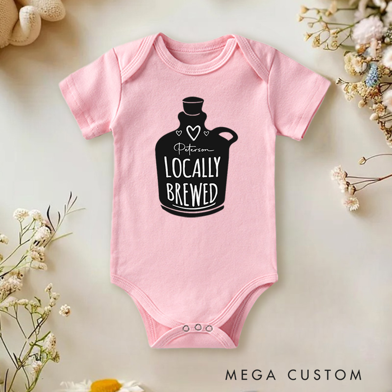 Personalized Locally Brewed Adorable and Whimsical Baby Bottle Inspired Baby Gift Baby Onesie  