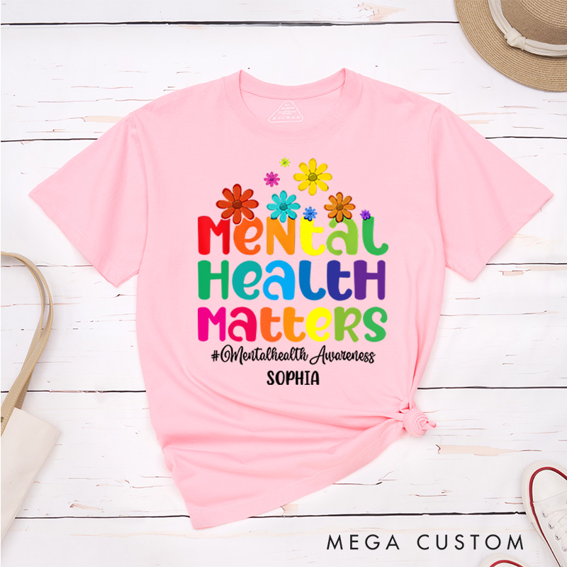 Personalized Mental Health Matters Cute Mental Health Awareness Warrior T-Shirt