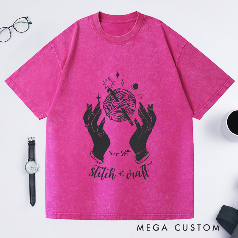 Personalized Stitch Crafts Washed T-Shirts Crochet Shirt Witchy Crochet Shirt Crochet Shirt Crochet Gift Crafter Gift Crochet Love Shirt