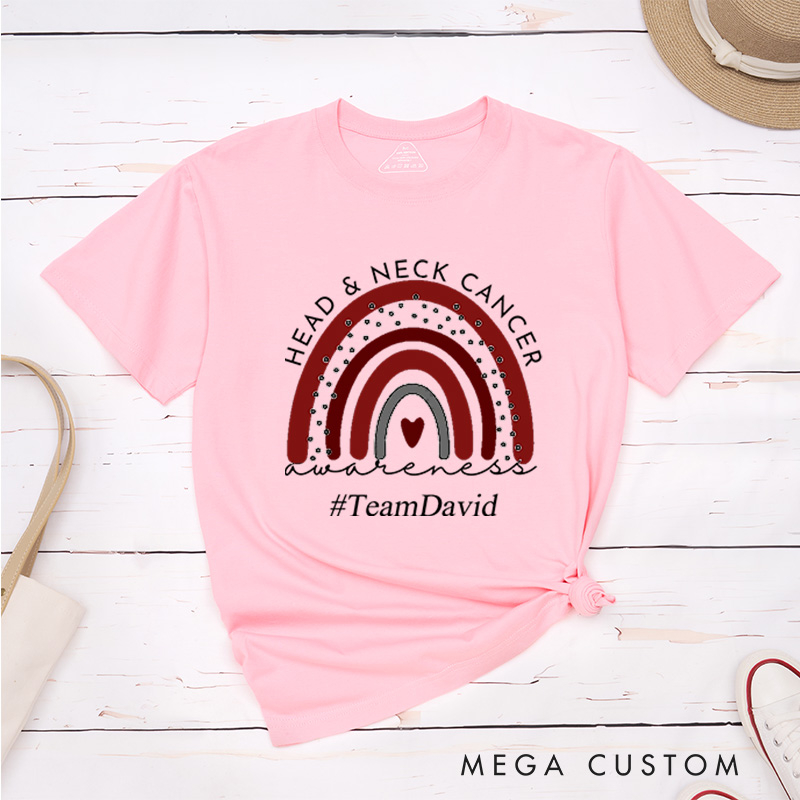 Personalized Head and Neck Cancer Awareness Survivor Support Warrior T-Shirt