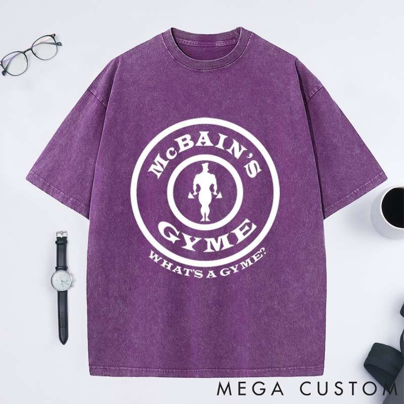 Personalized Gym Washed T-Shirts with Bold Muscle Silhouette Design for Fitness Enthusiasts Bodybuilders and Gym Lovers