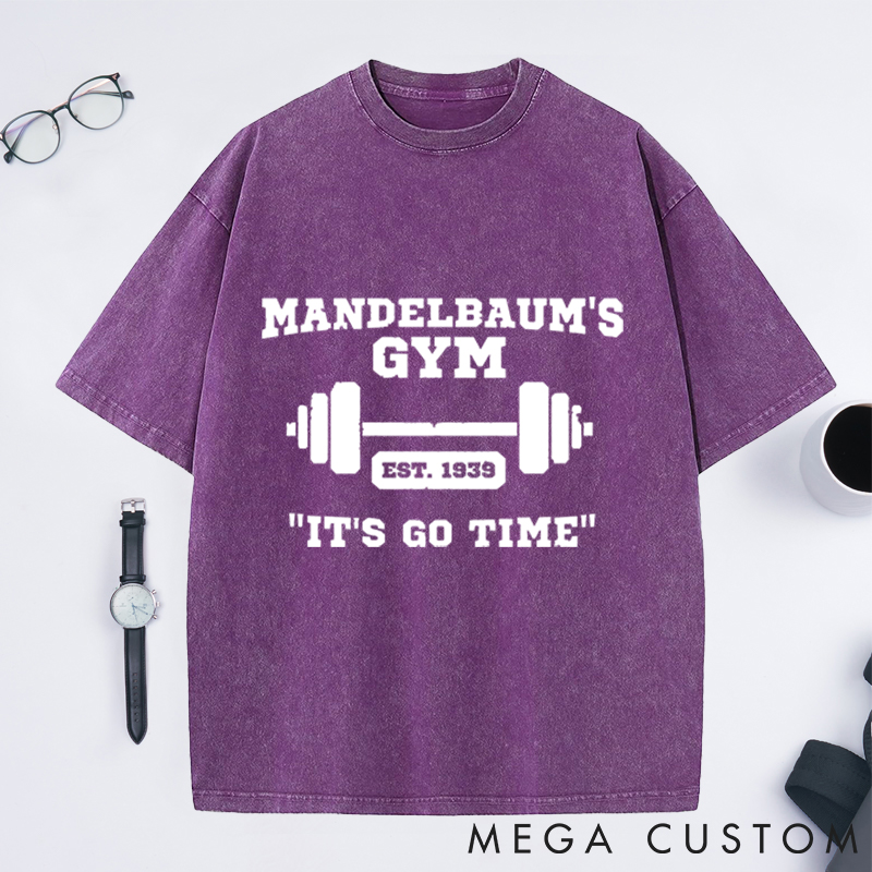 Personalized Gym Washed T-Shirts with Classic Barbell Design for Fitness Enthusiasts Bodybuilders and Gym Lovers