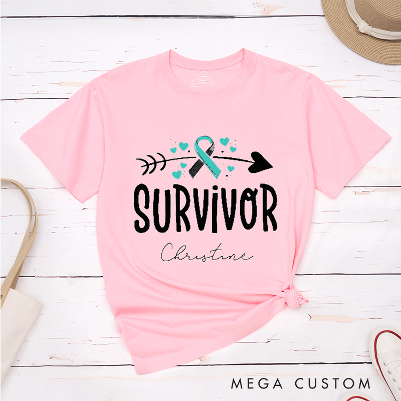 Personalized Cervical Cancer Survivor Awareness T-Shirt