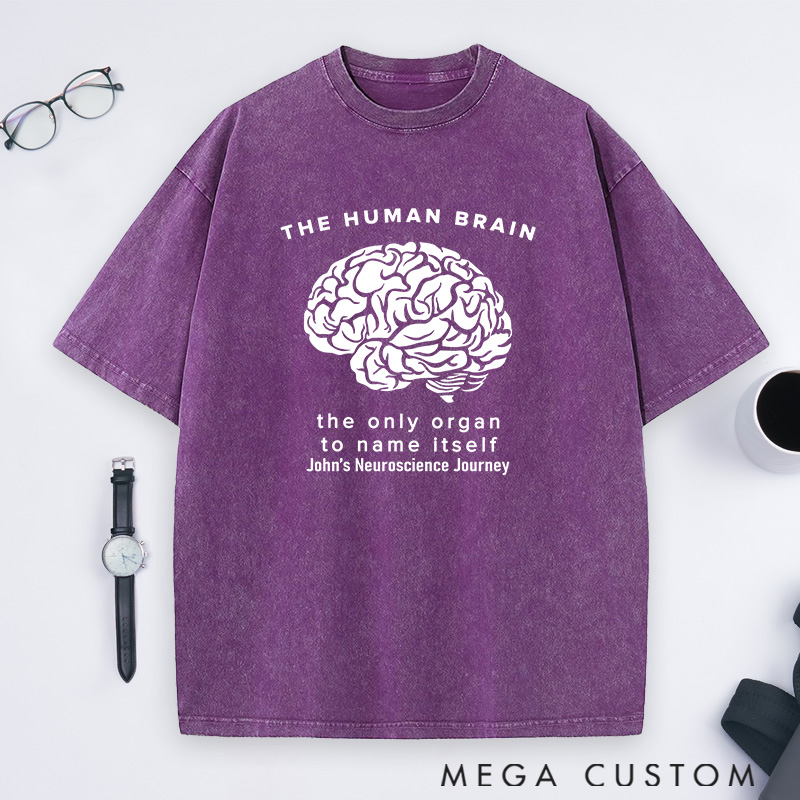 Personalized The Human Brain Washed T-Shirts Science Physics Lovers T-Shirts Gift for Geek Nerd