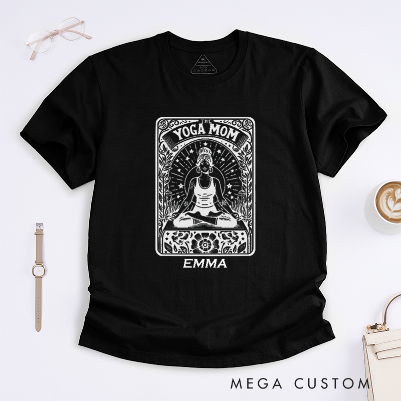 Personalized Yoga Mom Tarot Card T-Shirt Grandma Tarot Card Yoga Custom Gift for Her Yoga Instructor