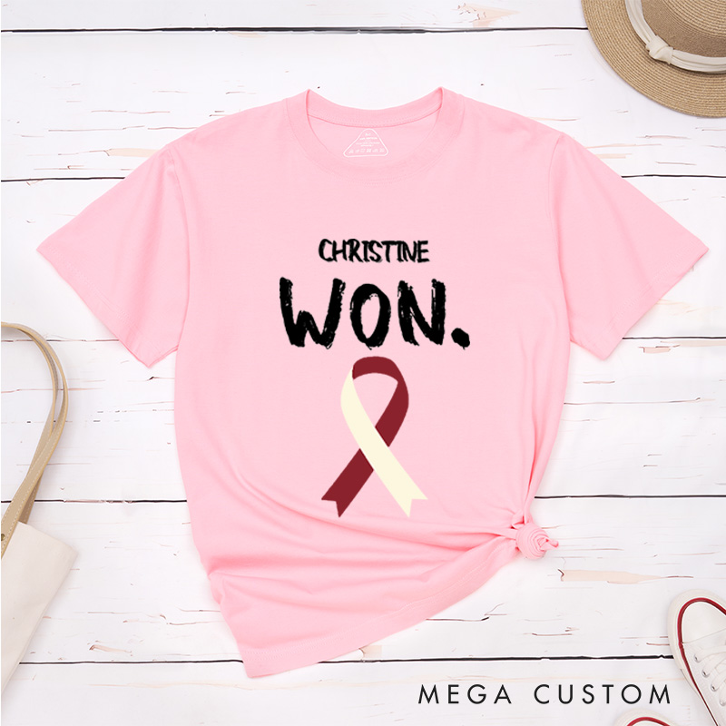 Personalized Head Neck Cancer Support Throat Cancer Awareness T-Shirt