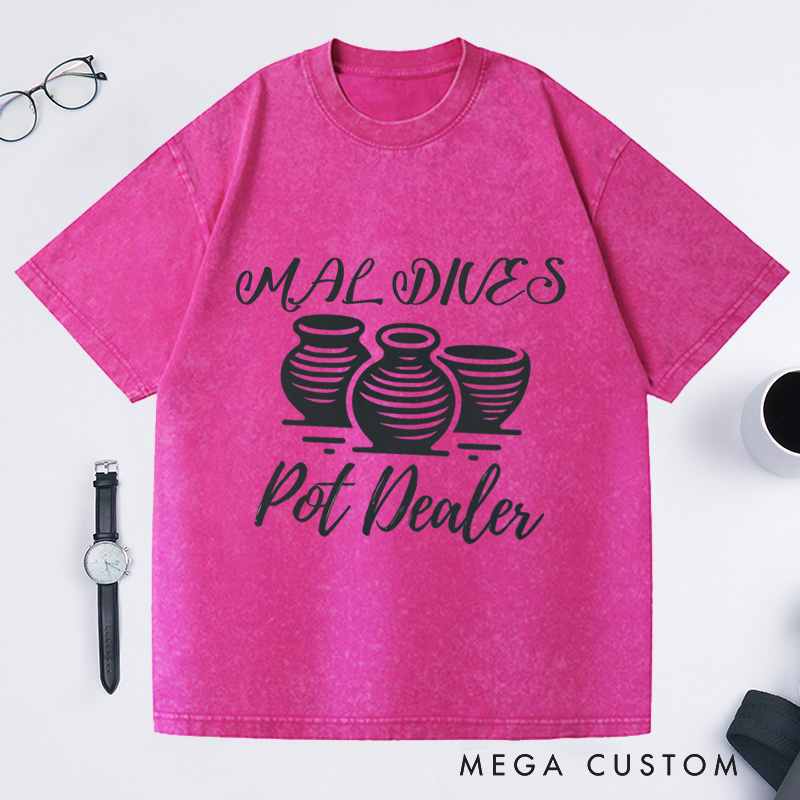 Personalized Pot Dealer Washed T-Shirts Pottery Lover Tee Pottery Gift Ceramics Shirt Ceramics Art Shirt