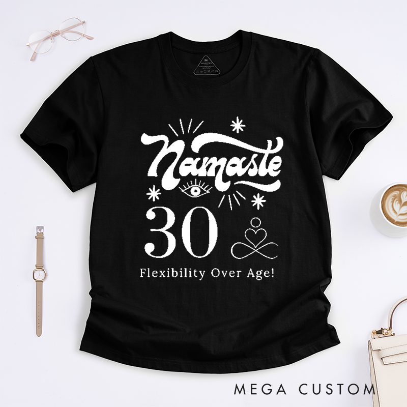 Personalized Namaste Yoga T-Shirt Custom Birthday Comfort Colors Tee Meditation Gift Spiritual Zen Top for Women