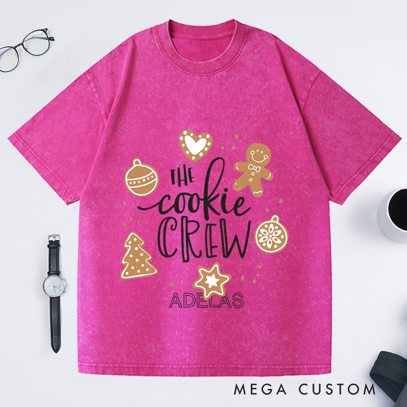 Personalized The Cookie Crew Washed T-Shirts Christmas Cookie Crew Shirt Cookies Shirt