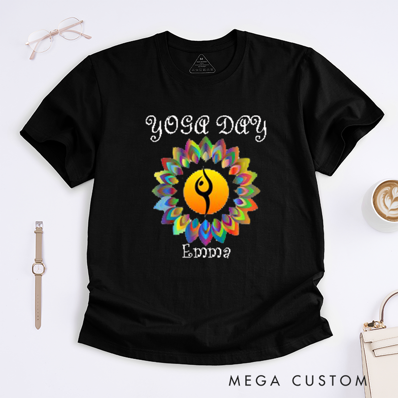 Personalized Yoga T-Shirt Meditation T-shirt Girl Yoga T-Shirt Yoga ustom Tee Yoga Class Shirt Yoga Gifts Yoga Group Shirt