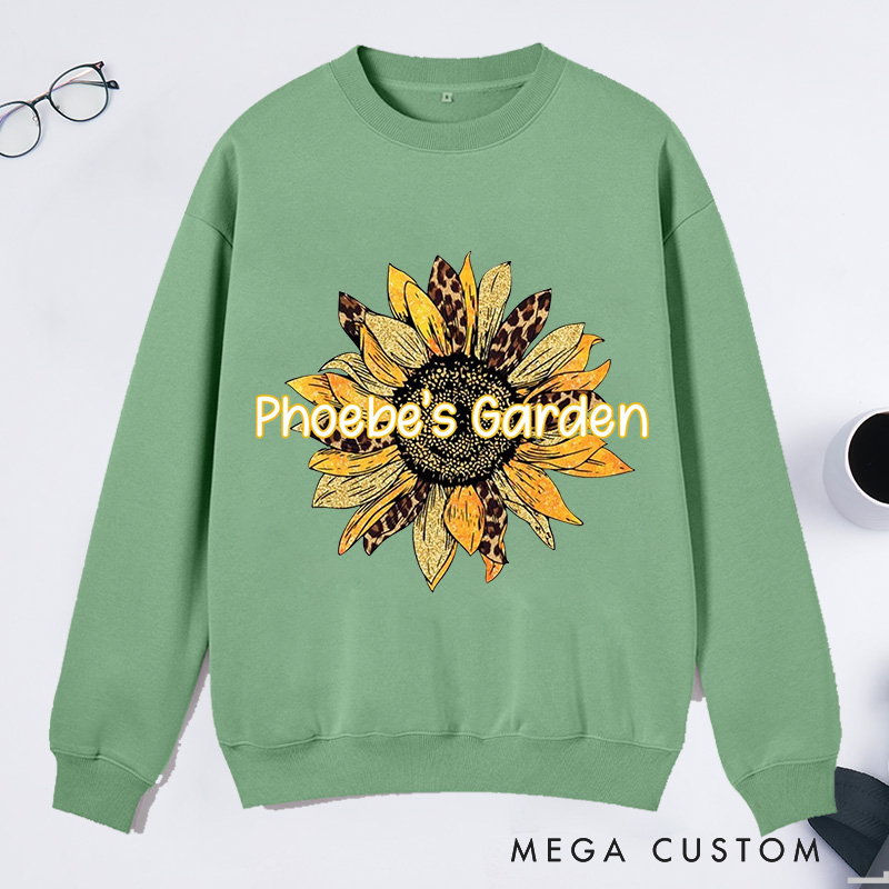 Personalized Sunflower Classic Sweatshirts with Name Gardener Sweatshirt Plant Lover Gift Gardening Lover Gift for Gardener Gift