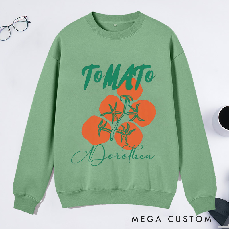 Personalized Tomato Classic Sweatshirts  Farmers Market Sweatshirt Gardener Sweatshirt with Name Plant Lover Gift Gardening Lover Gift