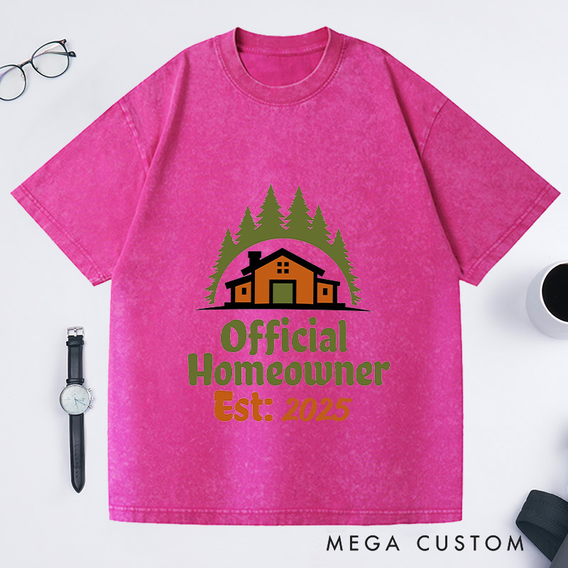 Personalized Custom Official Homeowner T-Shirt Housewarming Forest Cabin Gift