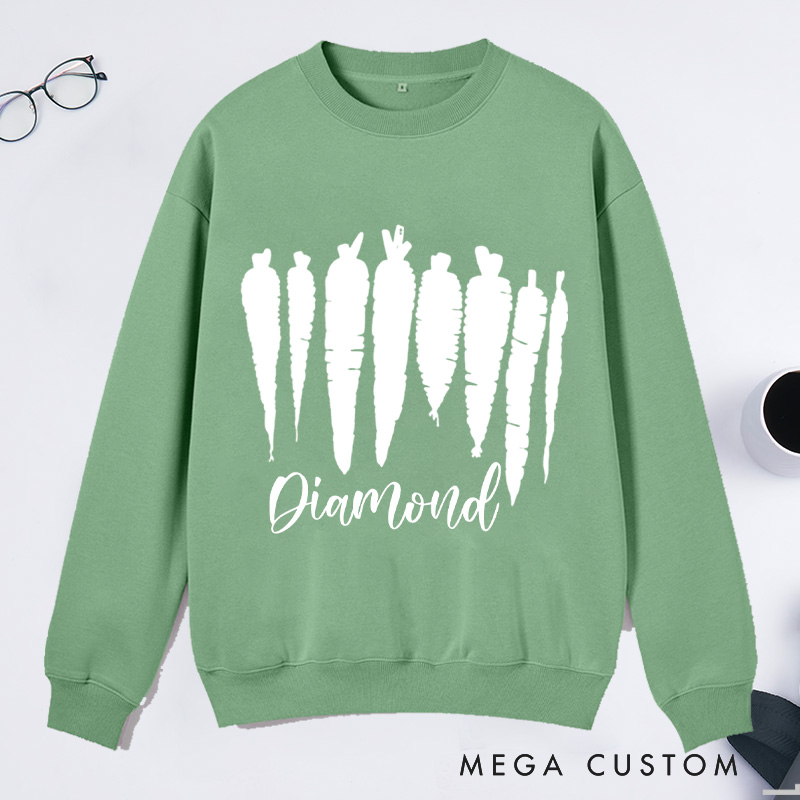 Personalized Carrot Classic Sweatshirts Wildflowers Food Sweatshirt Vegetable Sweatshirt Plant Lover Gift Gardening Gifts Farmer Gift