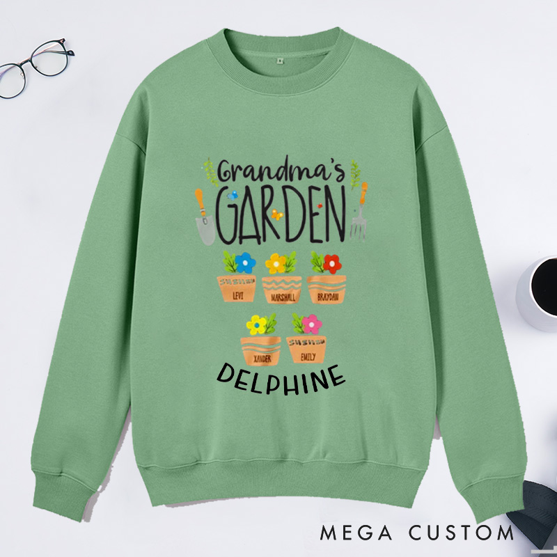 Personalized Grandma's Garden Classic Sweatshirts Grandma Sweatshirt Nana Sweatshirt Grandma Gift Gardening Gifts Mother's Day Gift