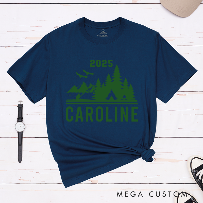 Personalized Camping T-Shirt for Family Friends Summer Camp Shirts Camping Outdoors Lover Gift