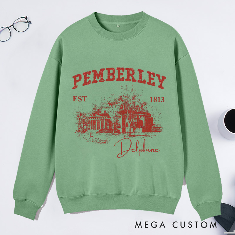 Personalized Pemberley Light Academia Classic Sweatshirts Custom Bookish Sweatshirt Literature Literary Sweatshirt Book Lovers Gift Librarian Gift