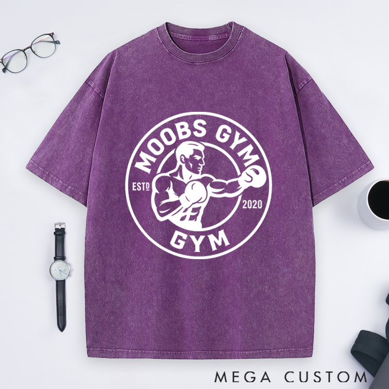 Personalized Fitness Everyday Washed T-Shirts with No Pain No Gain for Fitness Enthusiasts Bodybuilders and Gym Lovers