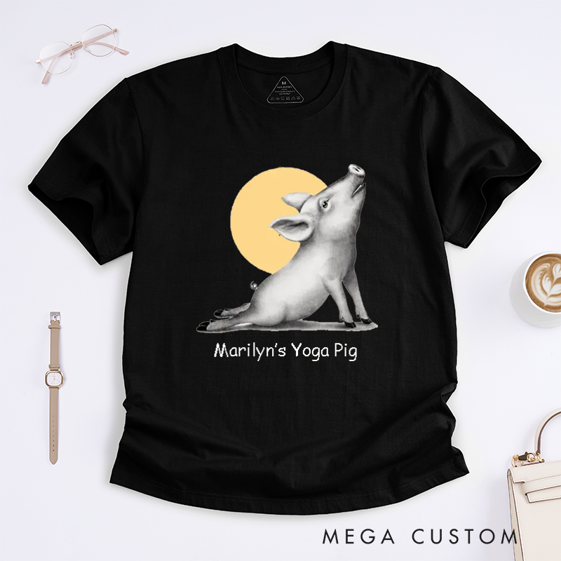 Personalized Vintage Style Animal Yoga Classic T-Shirt Meditation Series The Upper Facing Pig  Kindness And Respect for All T-Shirt