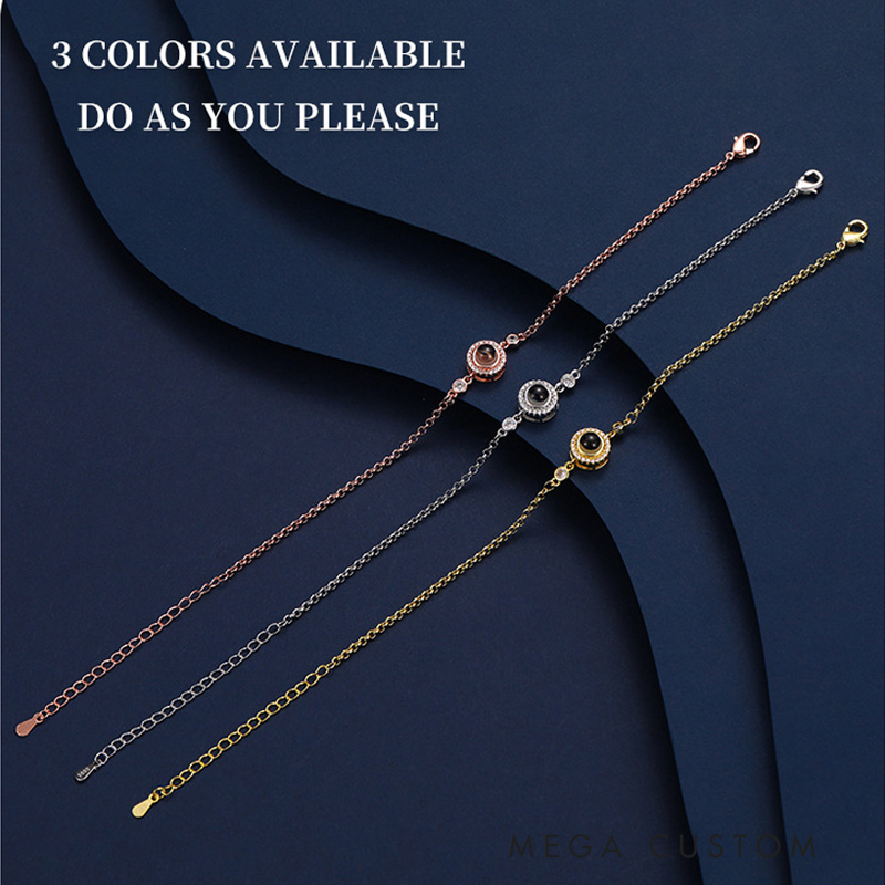 Personalized Photo Projection Bracelet Photo Memorial Bracelet for Loss of Loved One Sympathy Gift Picture Inside Bracelet Remembrance Gift