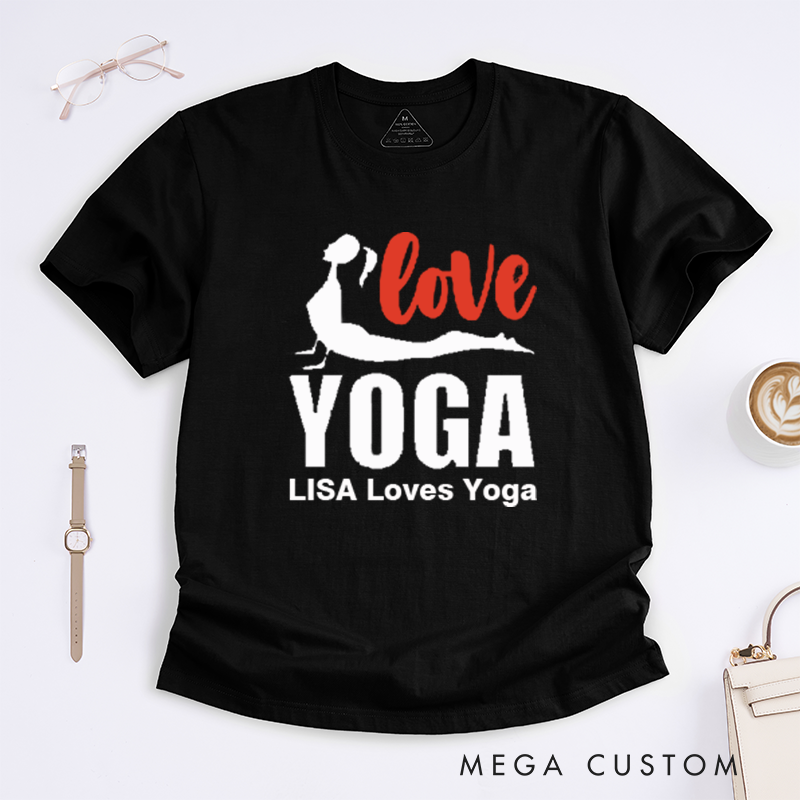 Personalized Love Yoga T-Shirt Yoga Poses T-Shirt Yoga Group T-Shirt Yoga Lover T-Shirt for Gift