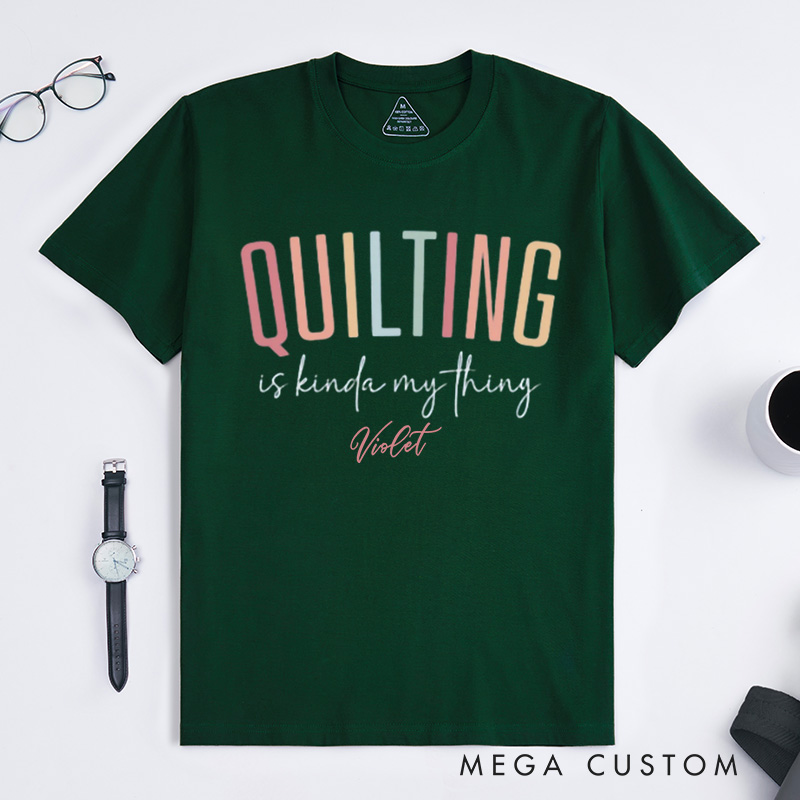 Personalized Cute Quilting Classic T-Shirts Sewing Shirts for Women Gift for Quiltmaker Quilt Mom Gift Gift for Grandma Quilter Life Tshirt Gift for Her