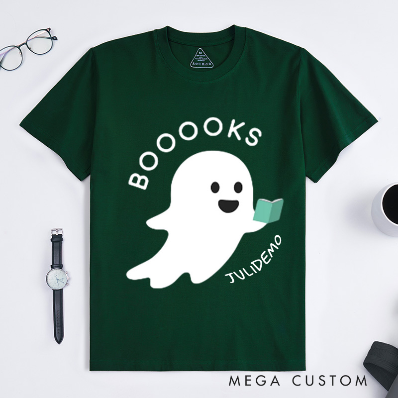 Personalized Ghost Books Reader Classic T-Shirts Reader Gifts Booooks Shirt Halloween Reading Shirts Librarian Gifts Bookworm Gifts Teacher Shirts