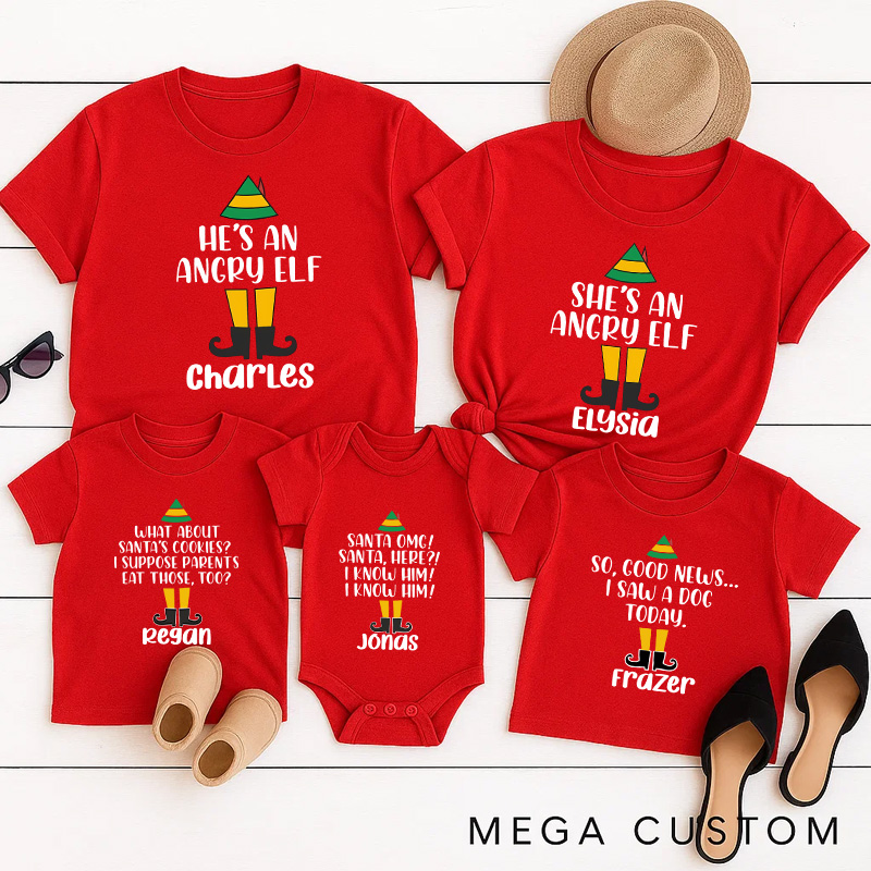 Personallized Buddy the Elf Movie Matching Family T-shirts Christmas Elf Family Matching Name Shirt Family Member Shirts Couple Shirt Xmas Gift