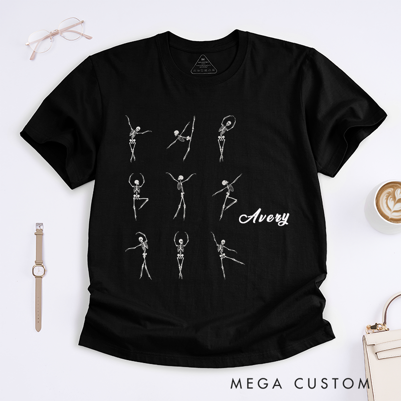 Personalized Funny Ballet Classic T-Shirt Scary Ballerina Skeleton Tee Gifts for Dance Lovers Perfect for Ballet Enthusiasts