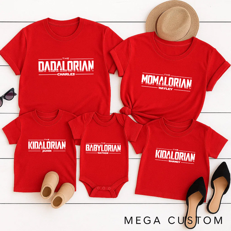 Personalized Momalorian Kidalorian Matching T-Shirts Family Legion Matching Tshirt for Movie Lovers Family Party