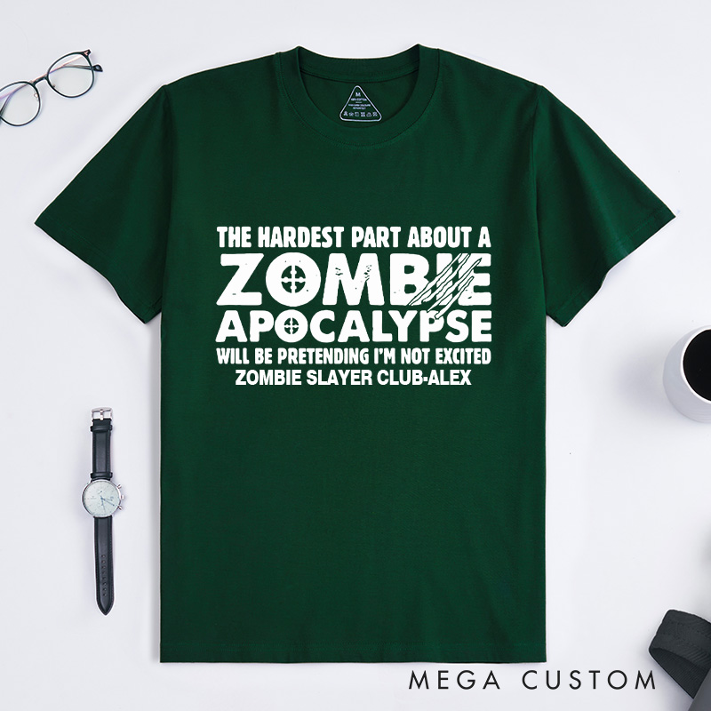 Personalized Zombie Apocalypse T-Shirt Doomsday Game Enthusiasts Shirt Gift for Geek Nerd Lovers 