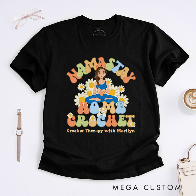 Personalized Namastay Home Yoga T-Shirt Yoga Gift for Mom and Grandma Yoga Lover T-Shirt